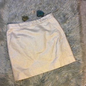 J. Crew Jacquard metallic gold dot Skirt